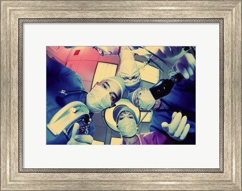 Framed Low angle view of surgeons Print