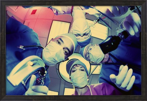 Framed Low angle view of surgeons Print