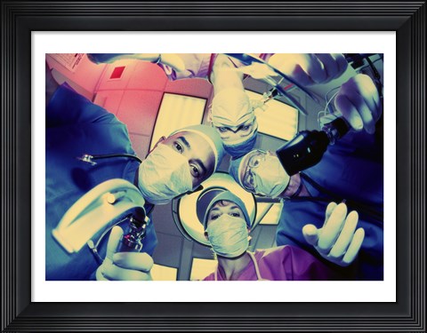 Framed Low angle view of surgeons Print