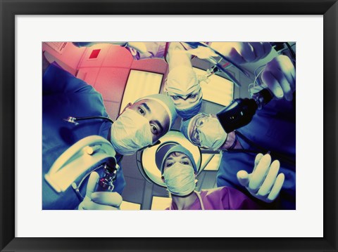 Framed Low angle view of surgeons Print