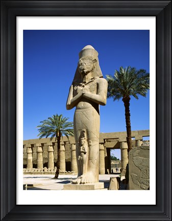 Framed Ramses II Statue, Temples Of Karnak, Luxor, Egypt Print