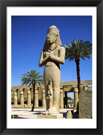 Framed Ramses II Statue, Temples Of Karnak, Luxor, Egypt Print