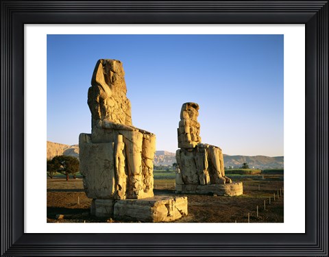 Framed Colossi of Memnon, Luxor, Egypt Print