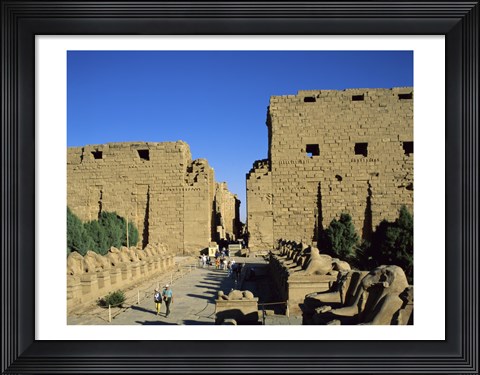 Framed Avenue of the Sphinxes, Temples of Karnak, Luxor, Egypt Print