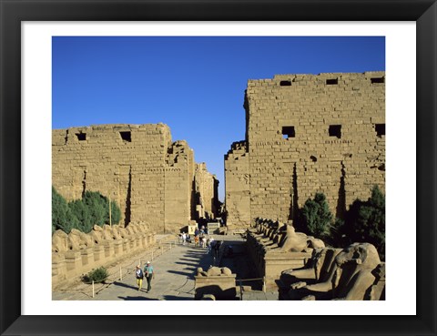 Framed Avenue of the Sphinxes, Temples of Karnak, Luxor, Egypt Print