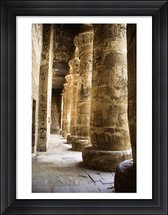 Framed Hieroglyphics,Temples of Karnak, Luxor, Egypt Print