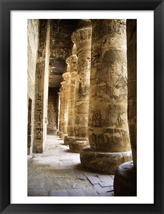 Framed Hieroglyphics,Temples of Karnak, Luxor, Egypt Print