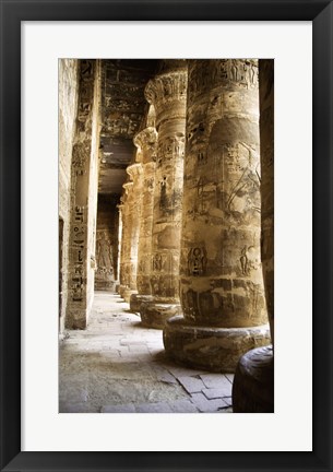 Framed Hieroglyphics,Temples of Karnak, Luxor, Egypt Print