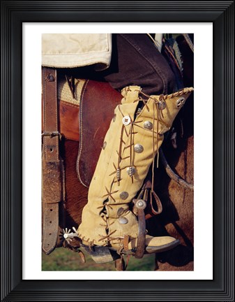 Framed Cowboy&#39;s hand made boots Print