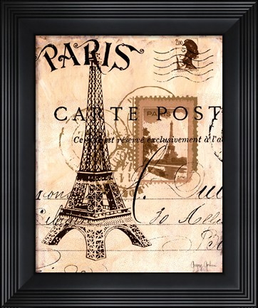 Framed Paris Collage I Print