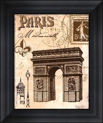Framed Paris Collage II Print