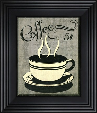 Framed Retro Coffee I Print