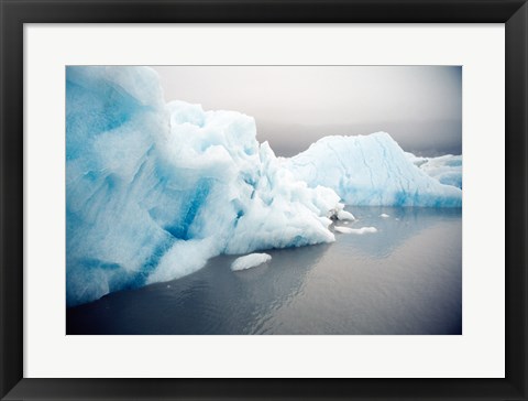 Framed Icebergs floating on water, Columbia Glacier, Prince William Sound, Alaska, USA Print