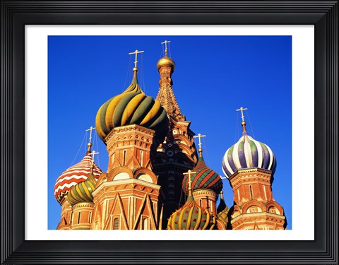 Framed High section view of a cathedral, St. Basil&#39;s Cathedral, Moscow, Russia Print