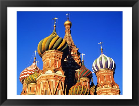 Framed High section view of a cathedral, St. Basil&#39;s Cathedral, Moscow, Russia Print