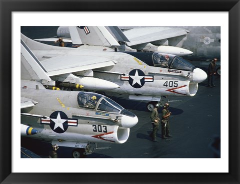 Framed U.S. Navy, Vought A-7 Crusader, Jet Fighters Print