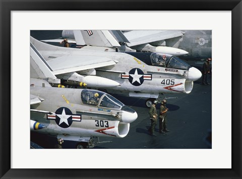 Framed U.S. Navy, Vought A-7 Crusader, Jet Fighters Print