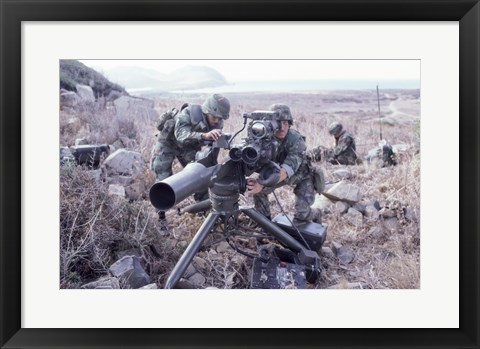 Framed United States Marines Tow Anti-Tank Weapons Print