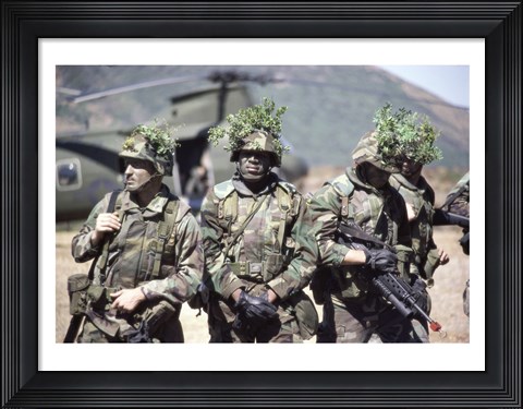 Framed Camouflage, U.S. Marines Print