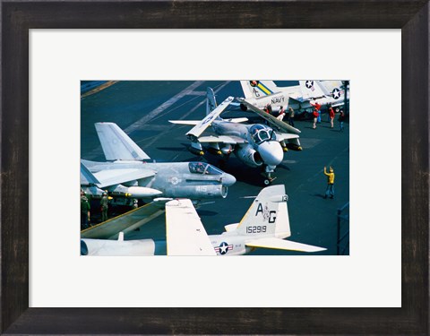 Framed Flight Operations USS Eisenhower Aircraft Carrier Print