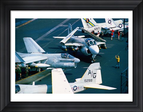 Framed Flight Operations USS Eisenhower Aircraft Carrier Print
