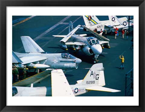 Framed Flight Operations USS Eisenhower Aircraft Carrier Print