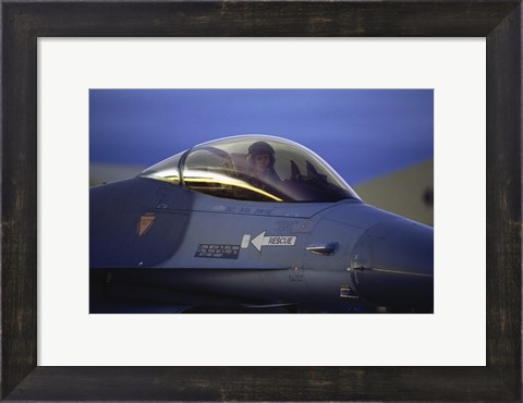 Framed General Dynamics F-16 Falcon Jet Fighter Closeup Print