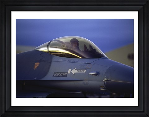 Framed General Dynamics F-16 Falcon Jet Fighter Closeup Print