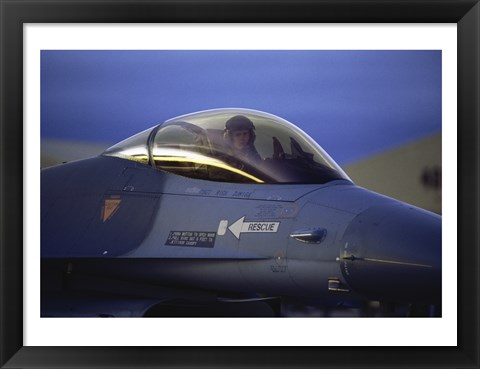 Framed General Dynamics F-16 Falcon Jet Fighter Closeup Print