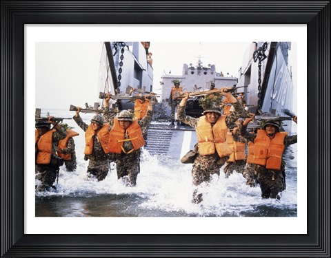 Framed Turkish Marines Amphibious Landing NATO Maneuvers Print