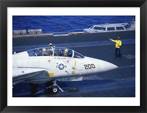 Framed Grumman F-14 Tomcat Flight Deck USS Eisenhower Print