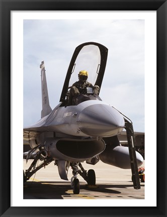 Framed U.S. Air Force  F-16 Falcon Jet Fighter Print