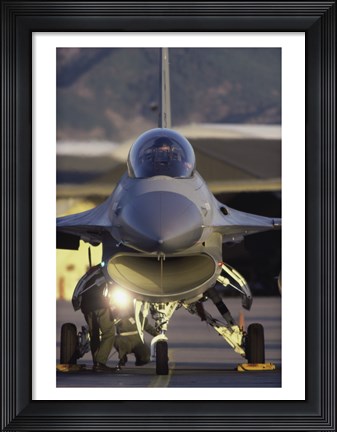 Framed General Dynamics F-16 Falcon Jet Fighter Nose Print