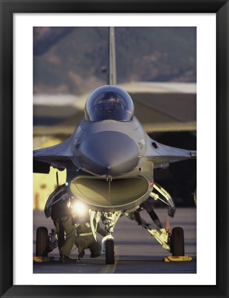 Framed General Dynamics F-16 Falcon Jet Fighter Nose Print