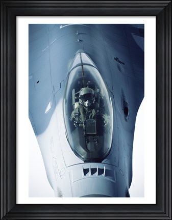Framed F-16 Falcon Fighter Jet Print
