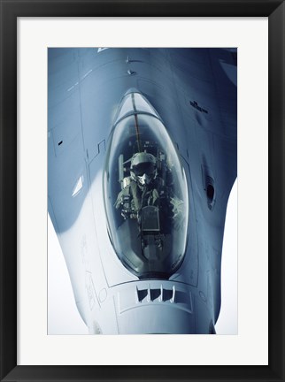 Framed F-16 Falcon Fighter Jet Print