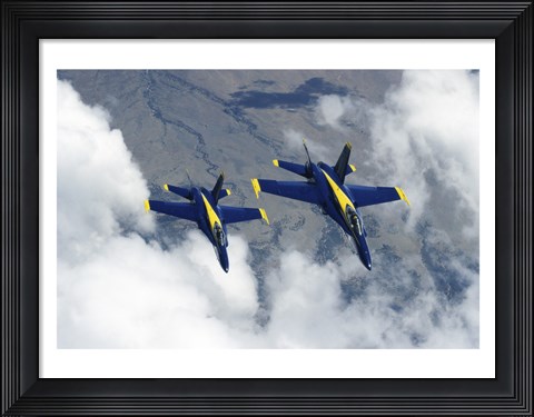 Framed U.S. Navy Blue Angels F-18 Hornets photography Print