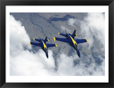 Framed U.S. Navy Blue Angels F-18 Hornets photography Print