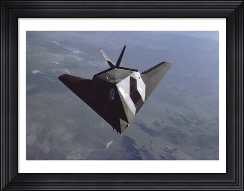 Framed US Air Force F-117 Stealth Figher Print