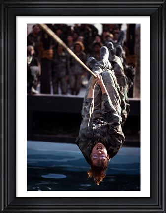 Framed U.S. Air Force Trainees on Obstacle Course Print