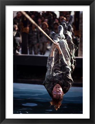 Framed U.S. Air Force Trainees on Obstacle Course Print