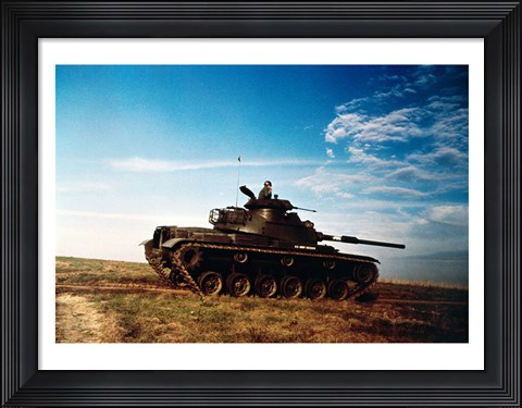 Framed Solider in a military tank Print