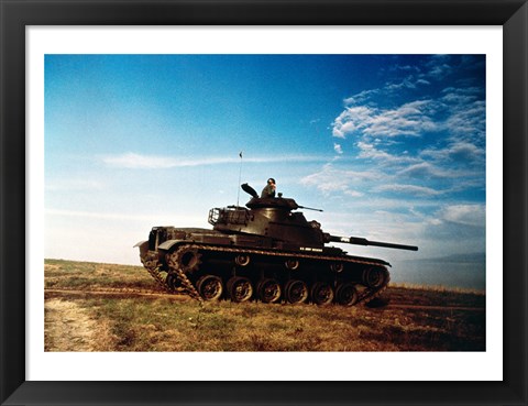 Framed Solider in a military tank Print