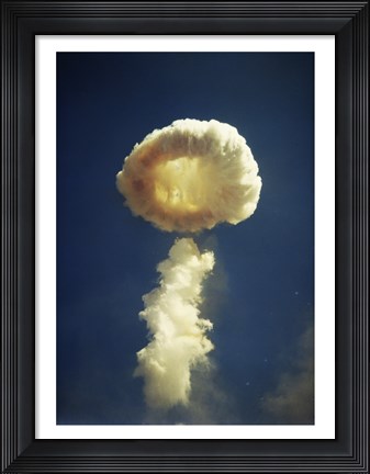 Framed Mushroom cloud formed bomb testing Print