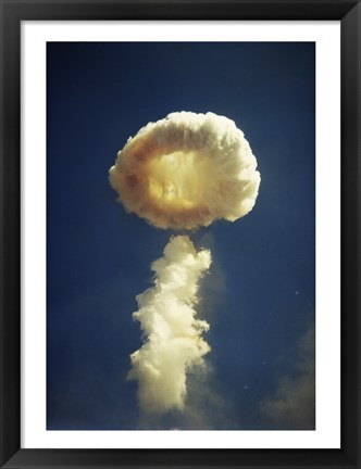 Framed Mushroom cloud formed bomb testing Print