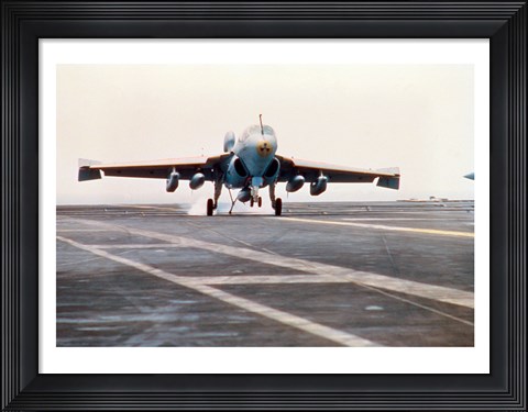 Framed Plane taking off from the USS Enterprise aircraft carrier Print