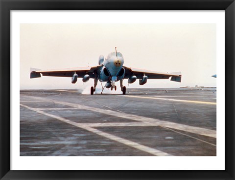 Framed Plane taking off from the USS Enterprise aircraft carrier Print