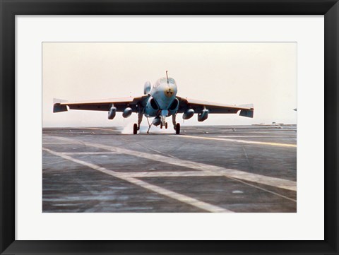 Framed Plane taking off from the USS Enterprise aircraft carrier Print