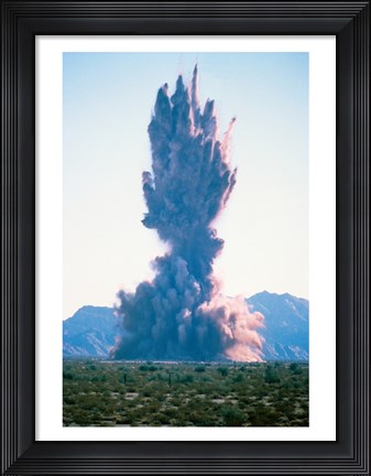 Framed Explosion on land Print