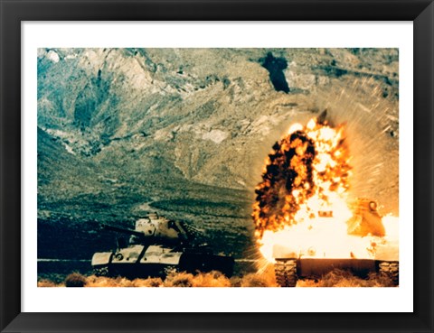 Framed Missile hitting an M47 Tank Print